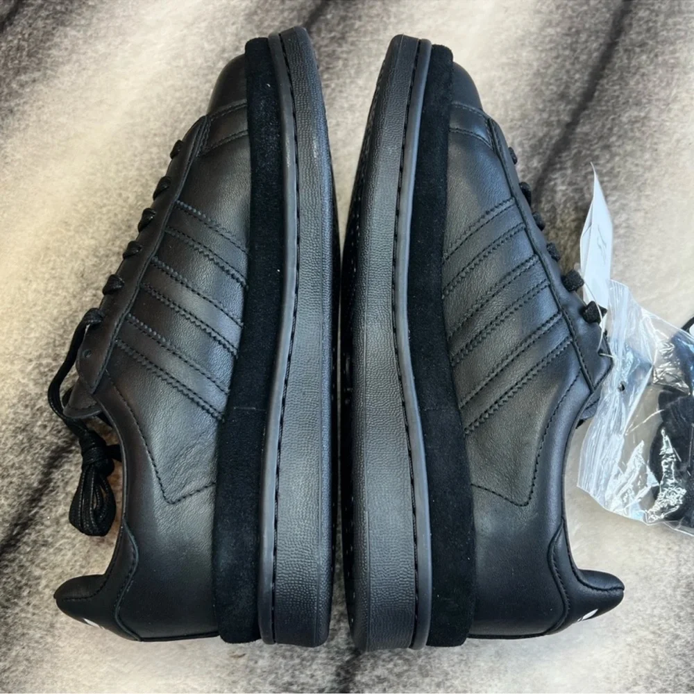 Y’s by Yohji Yamamoto Y’s adidas Wedge Stan Black Leather Sneakers